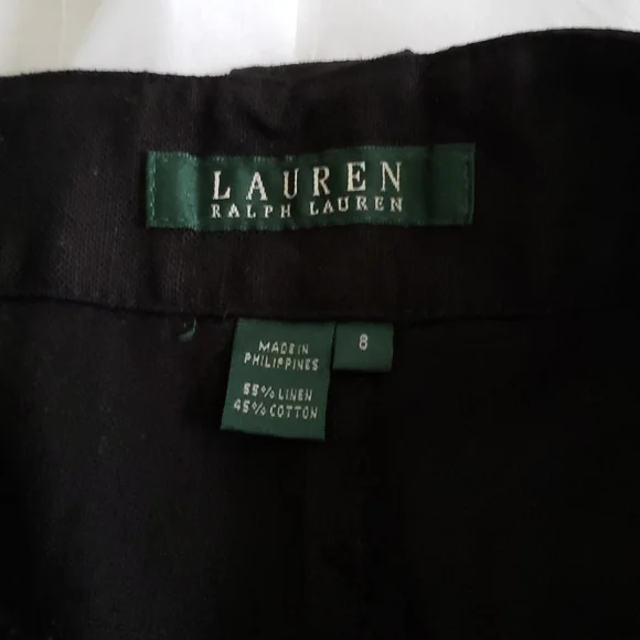 Lauren Ralph Lauren NEW 6-pocket Women's Shorts Linen Cotton NWT BLACK - Picture 6 of 14